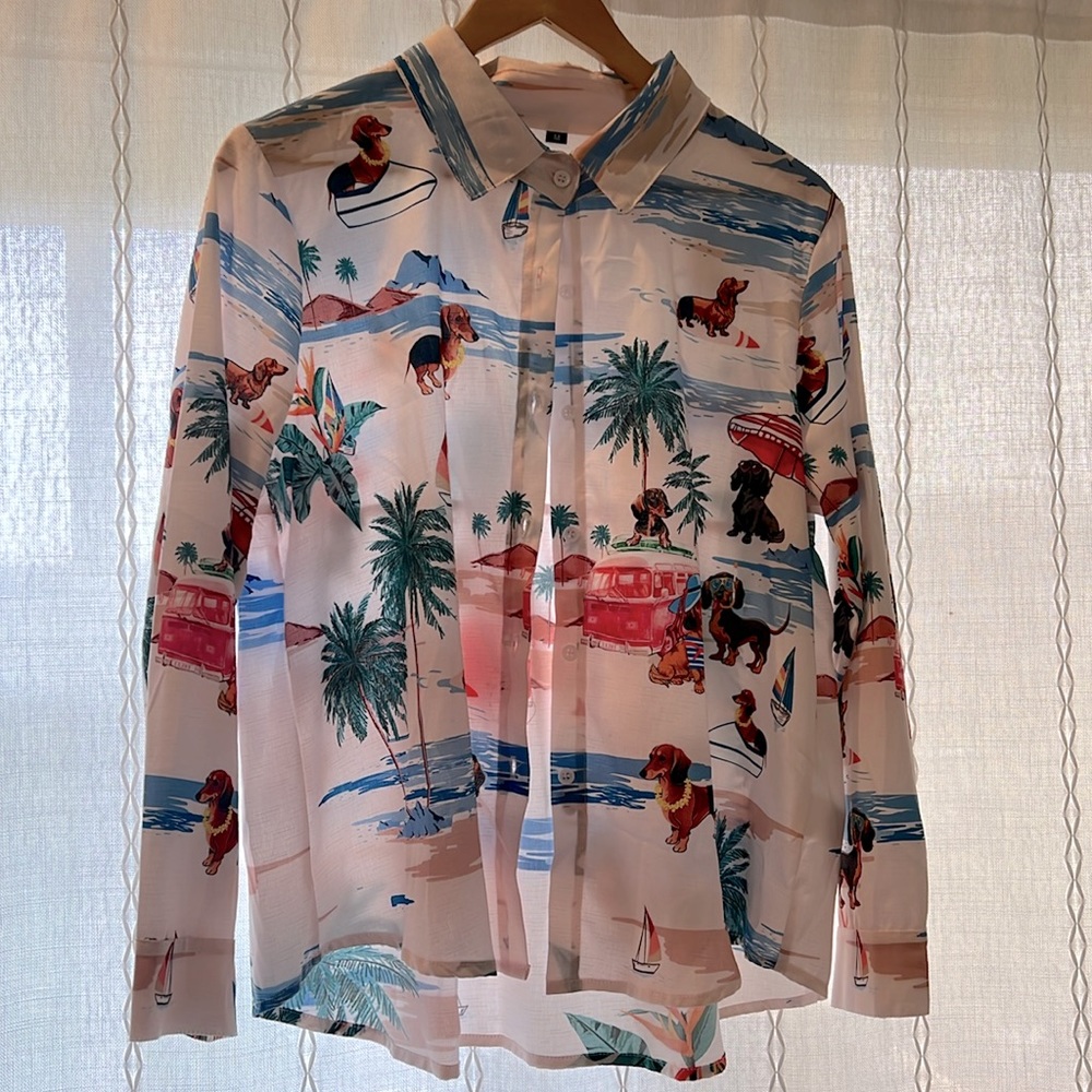 Adorable Weiner dog Hawaiian shirt